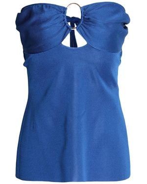 Tom Ford Embellished Cotton-Blend Sleeveless Top - Blue