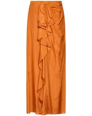Alberta Ferretti Maxi Skirt Silk - Orange