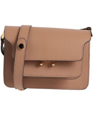 Marni Camel Cross-Body Bag Cow Leather, Brass - Brown