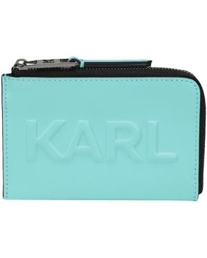 Karl Lagerfeld K/Karl Seven Emboss Zip Ch -- Cardholder Cow Leather - Blue