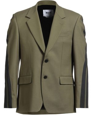 MSGM Military Blazer Virgin Wool, Elastane - Green