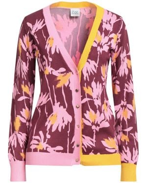 Z.O.E. ZONE OF EMBROIDERED Burgundy Cardigan Viscose, Polyamide - Red