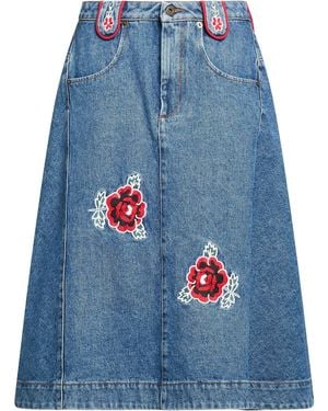 Molly Goddard Denim Skirt Cotton - Blue
