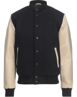 Schott Nyc Jacket Wool, Nylon, Cowhide, Polyester - Blue