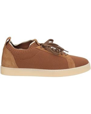 R9 Camel Sneakers Textile Fibers, Leather - Brown