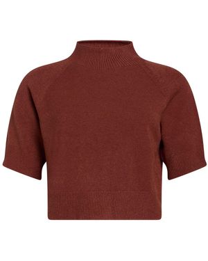Manila Grace Tan Turtleneck Viscose, Polyester, Polyamide - Red