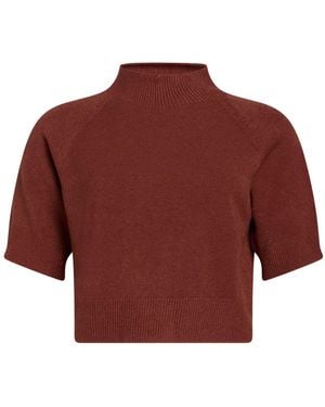 Manila Grace Tan Turtleneck Viscose, Polyester, Polyamide - Red