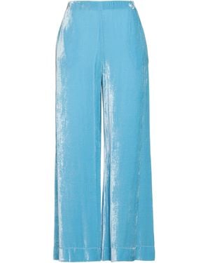 Semicouture Velvet Wide-Leg Pants - Blue