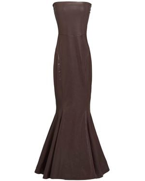 Norma Kamali Maxi-Kleid - Braun