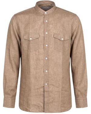 Canali Shirt Linen - Brown