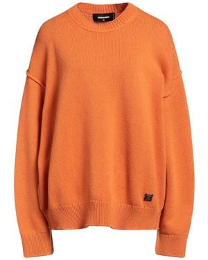 DSquared² Sweater Wool, Cashmere, Calfskin - Orange