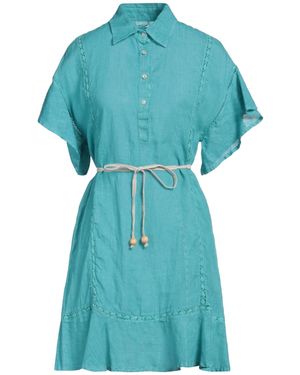 120% Lino Mini-Kleid - Blau