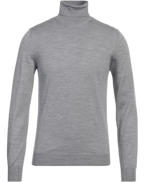 Vneck Turtleneck Merino Wool, Silk - Gray