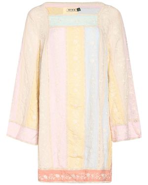 RIXO London Mini Dress Viscose, Linen - White