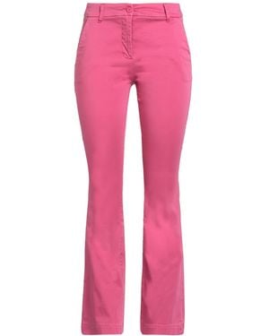 White Wise Fuchsia Pants Polyester, Elastic Fibers - Pink
