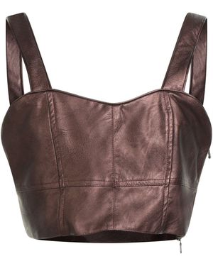 Shirtaporter Top Polyurethane, Viscose - Brown