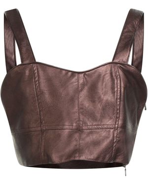 Shirtaporter Top Polyurethane, Viscose - Brown