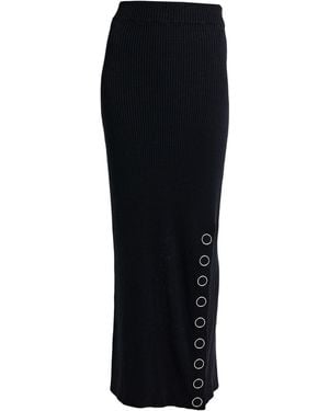Jil Sander Press-Stud Rib-Knit Maxi Skirt - Black