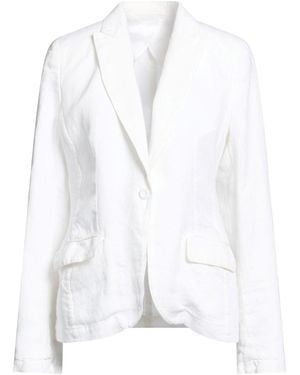120% Lino Blazer Linen - White