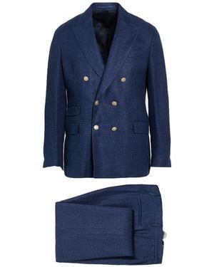 Eleventy Platinum Suit Linen, Wool, Silk - Blue
