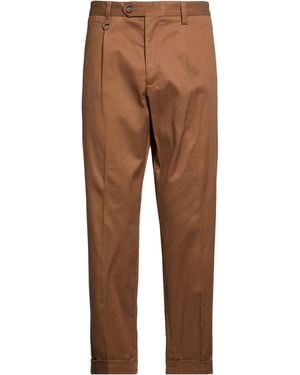 Paolo Pecora Trousers Lyocell, Cotton, Elastane - Brown