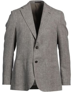 Caruso Khaki Blazer Cotton, Linen - Gray