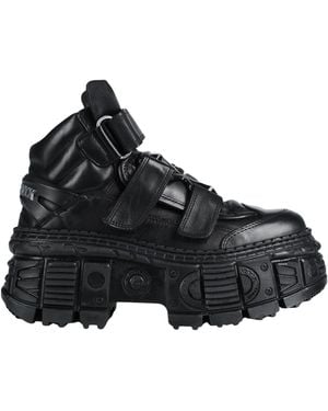 New Rock Ankle Boots Soft Leather - Black