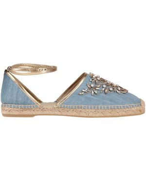 Rene Caovilla Espadrilles Leather, Textile Fibers - Blue