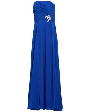 ATELIER LEGORA Maxi Dress Viscose, Polyamide, Polyester - Blue