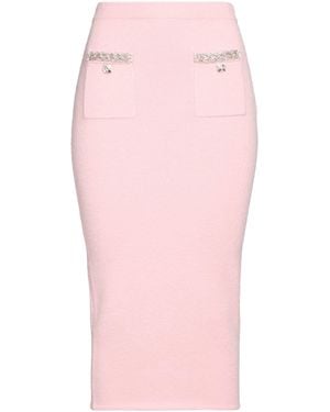 Self-Portrait Midi Skirt - Pink