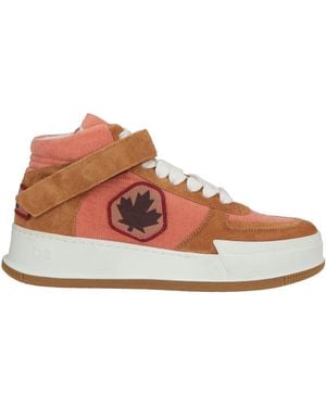 DSquared² Tan Sneakers Leather, Textile Fibers - Brown