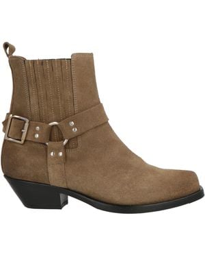 CURIOSITÉ Khaki Ankle Boots Leather - Brown