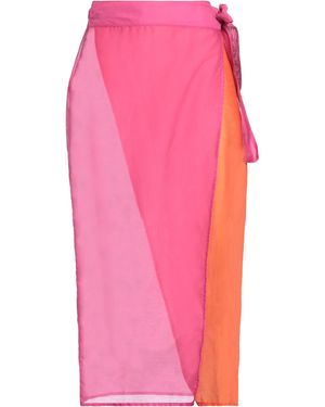 Caractere Fuchsia Midi Skirt Cotton, Silk - Pink