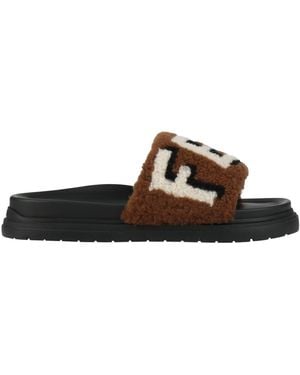 Fendi Sandals Shearling - Brown