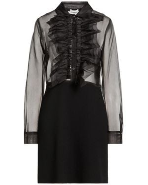 P.A.R.O.S.H. Mini Dress Silk, Virgin Wool, Polyamide, Elastane - Black
