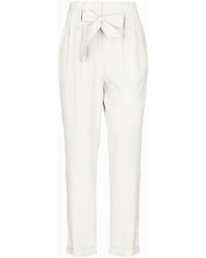 Soallure Trousers Viscose, Polyester - White