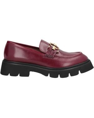 Evaluna Burgundy Loafers Leather - Purple