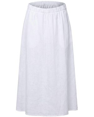 120% Lino Midi Skirt Linen - White