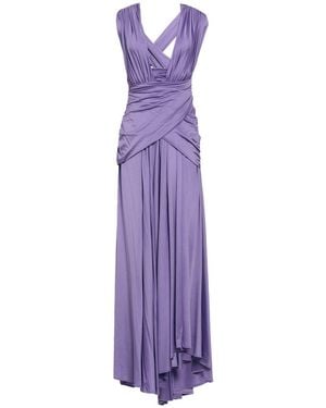 Pinko Maxi Dress Acetate, Elastane - Purple