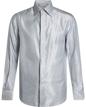 Pal Zileri Shirt Viscose, Cotton - Blue