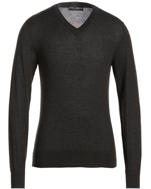 Dolce & Gabbana Charcoal Sweater Cashmere - Black