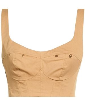 Elisabetta Franchi Camel Top Cotton - Natural