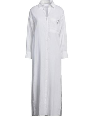 hinnominate Maxi Dress Linen, Viscose - White