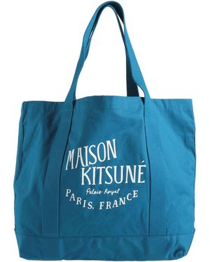 Maison Kitsuné Canvas Logo Shopper Tote - Blue