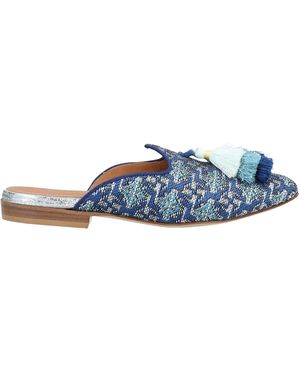 SLOANE ATTITUDE Mules & Clogs Textile Fibers, Soft Leather - Blue