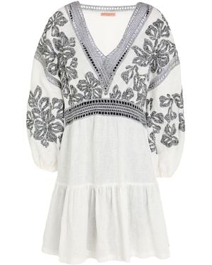 Ermanno Scervino Mini Dress Linen, Cotton, Polyester - White