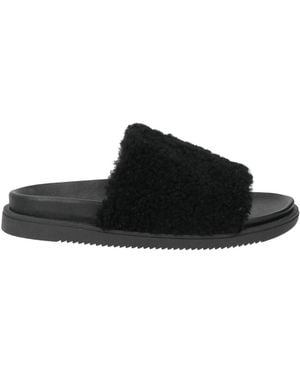 Pollini Sandals Shearling - Black