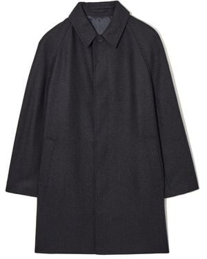 COS Checked Felted-wool Car Coat - Blue