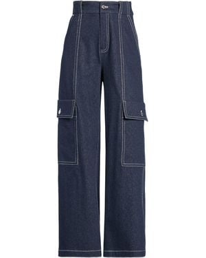 Max Mara Pants Cotton, Polyester, Elastane - Blue