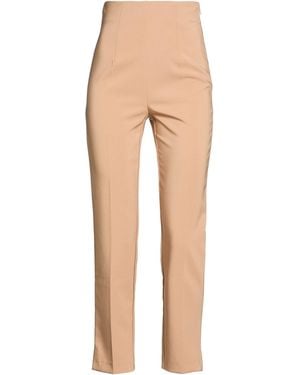 Twinset Camel Pants Polyester, Elastane - Natural